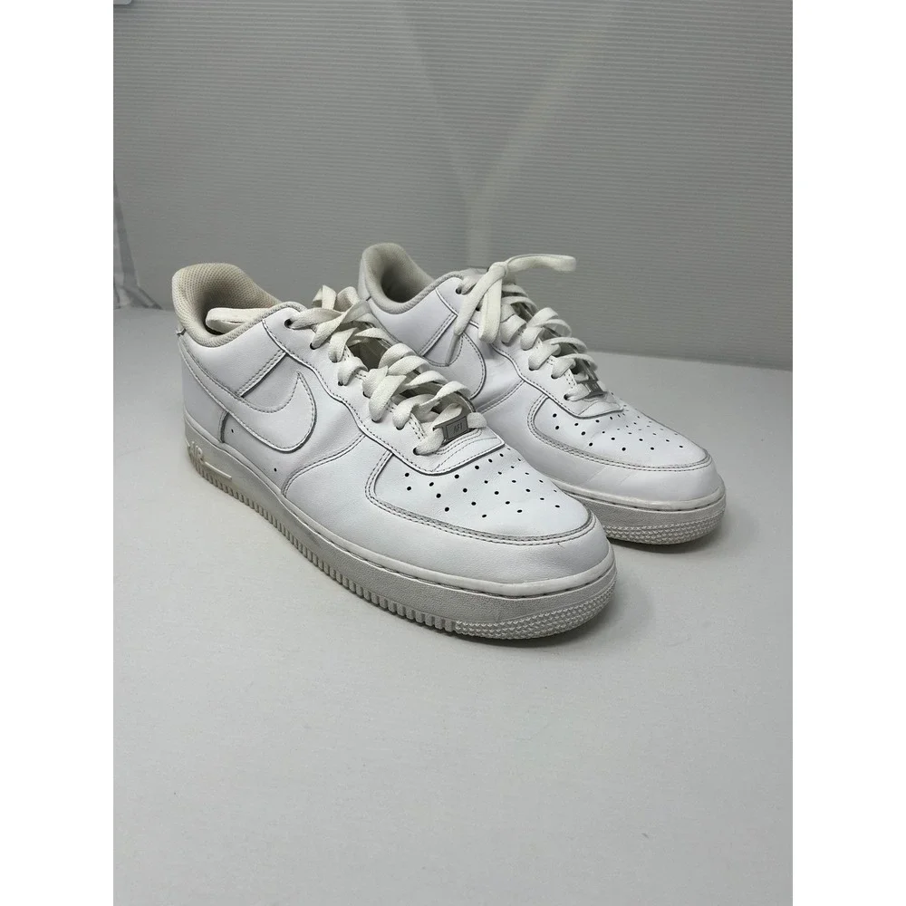 Nike Air Force 1 07 Low Triple White Shoe 315122-111 Mens 10.5 W/ Box No Insoles